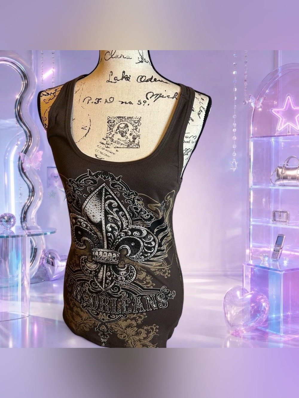 Reverse Brown Graphic Tank Top